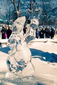 Alexey Andreev's Polar Bear Ice Sculpture. Winterlude 2013, Ottawa